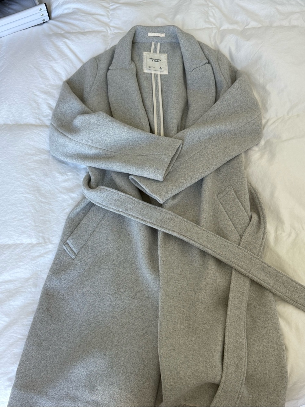 Abercrombie & Fitch Light Gray Wool Coat